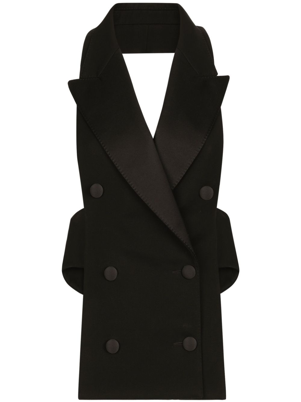 DOLCE & GABBANA Wool Double-Breasted Mini Vest