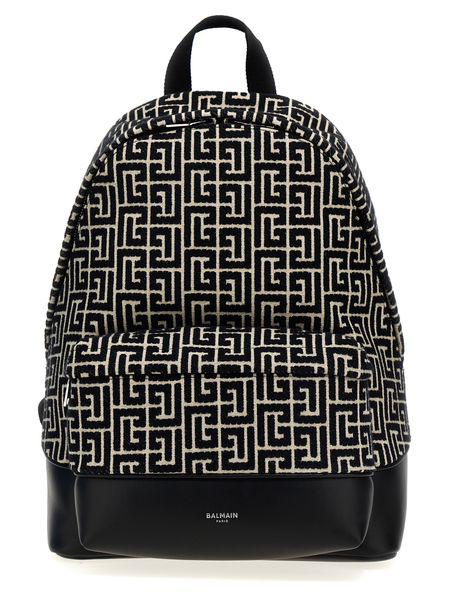 BALMAIN Monogram Jacquard Mini Backpack for Men