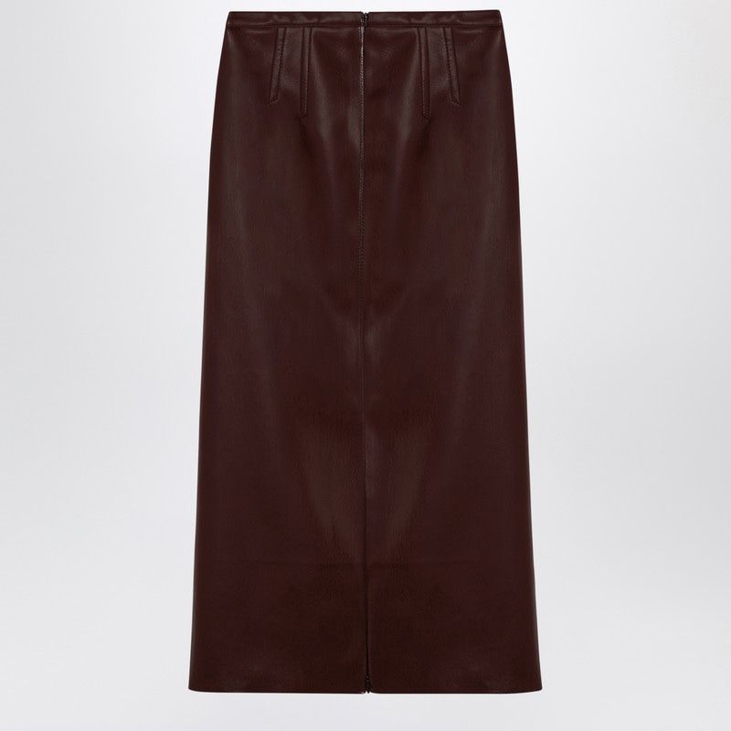 PHILOSOPHY DI LORENZO SERAFINI Chic Brown Faux Leather Midi Skirt