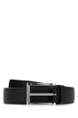 PRADA Stylish Black Leather Belt - 3 cm Height