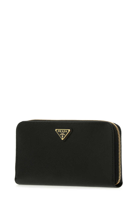 PRADA Elegant Black Leather Wallet - 20 cm x 10.5 cm