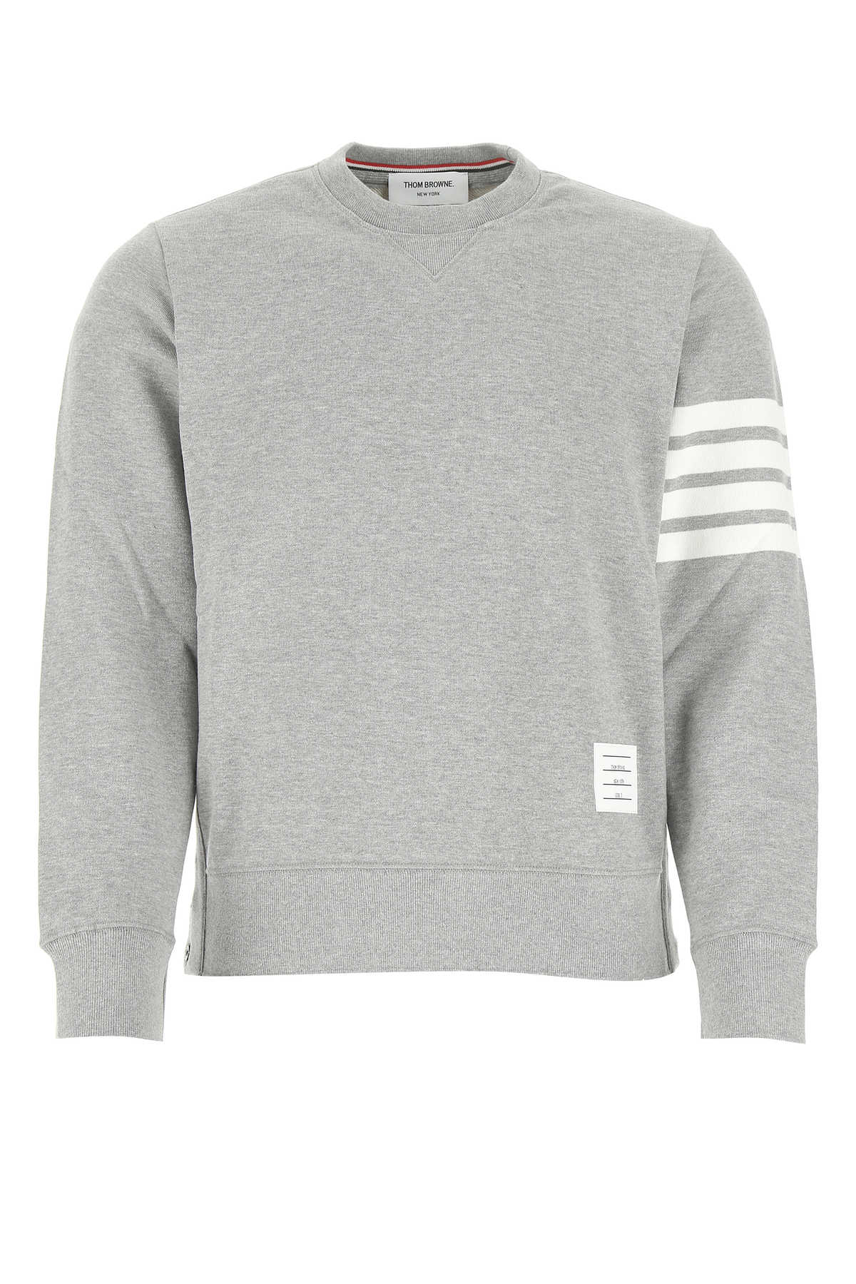 THOM BROWNE Melange Grey Cotton Sweatshirt - Stylish Fit for the Modern Man