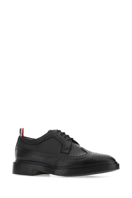 THOM BROWNE Classic Black Leather Lace-Up Shoes