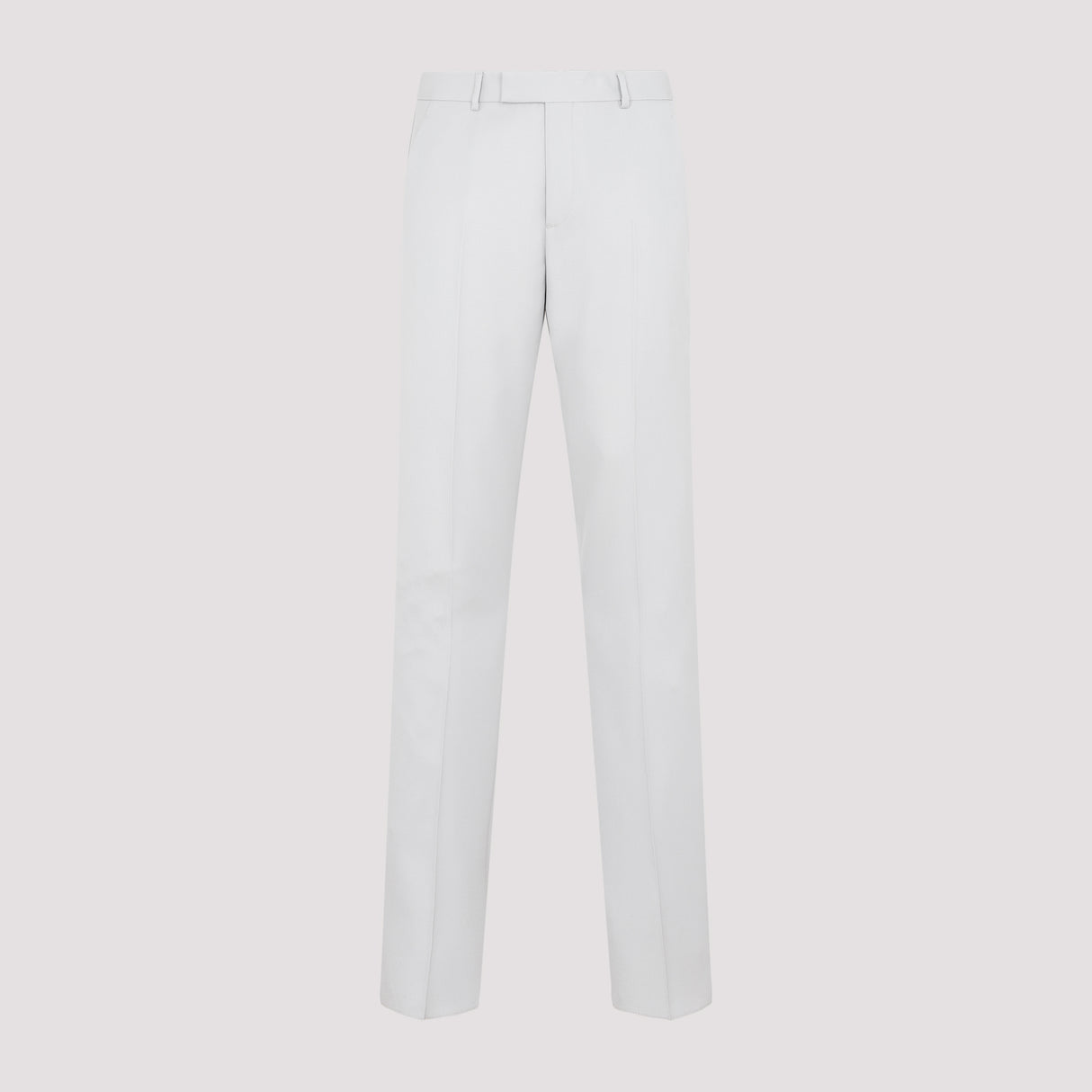 Men's Cavalry Pants in Pearl-Colored Wool with Pleated Detailing