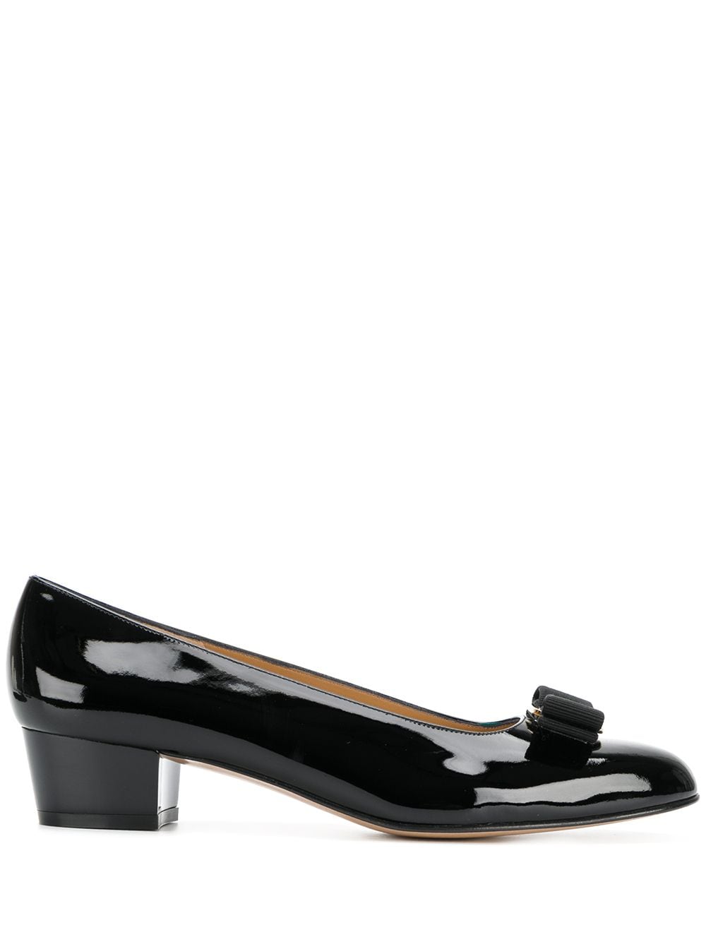 FERRAGAMO Classic Patent Leather Ballerina Flats for Women - Black