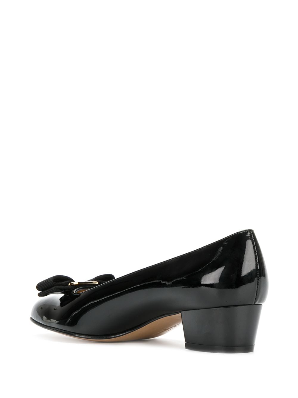 FERRAGAMO Classic Patent Leather Ballerina Flats for Women - Black