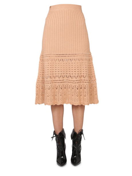 BOUTIQUE MOSCHINO Chic Midi Skirt with Elastic Waistband