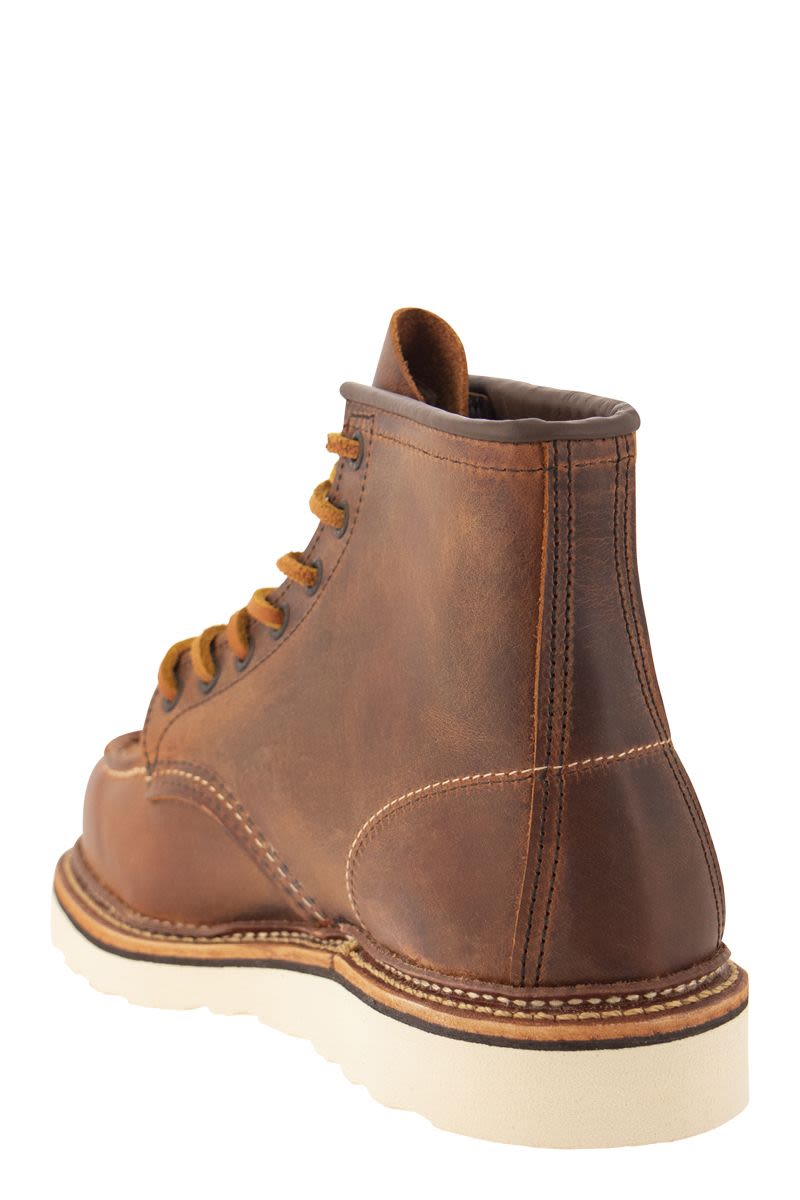 RED WING Men's Brown Leather Metal Eyelet Lace-Up Boots