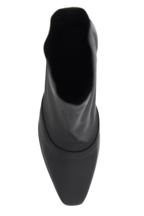 FERRAGAMO Black Leather Runway Gancio T.7 Boots for Women | FW23