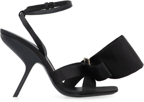 FERRAGAMO Elegant Black Satin Sandals for Women