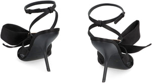 FERRAGAMO Elegant Black Satin Sandals for Women