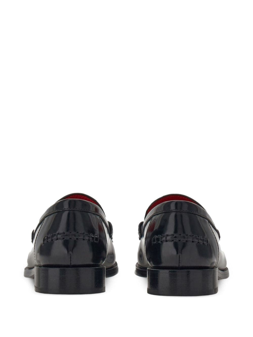 黑色皮革平底鞋- FW23系列