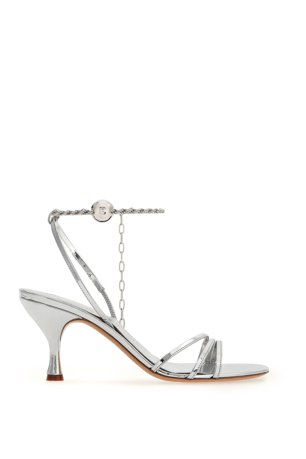 FERRAGAMO Chain Strap Sandals with Leather Footbed - Width C