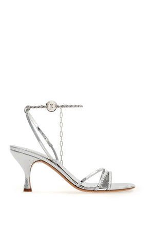 FERRAGAMO Chain Strap Sandals with Leather Footbed - Width C