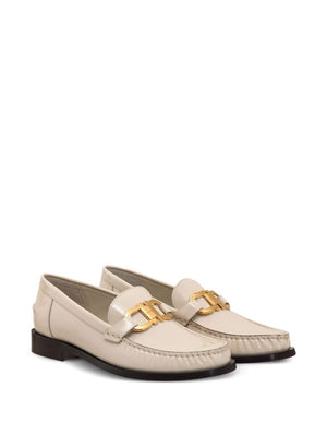 FERRAGAMO Patent Leather Loafers with Gold-Tone Hardware