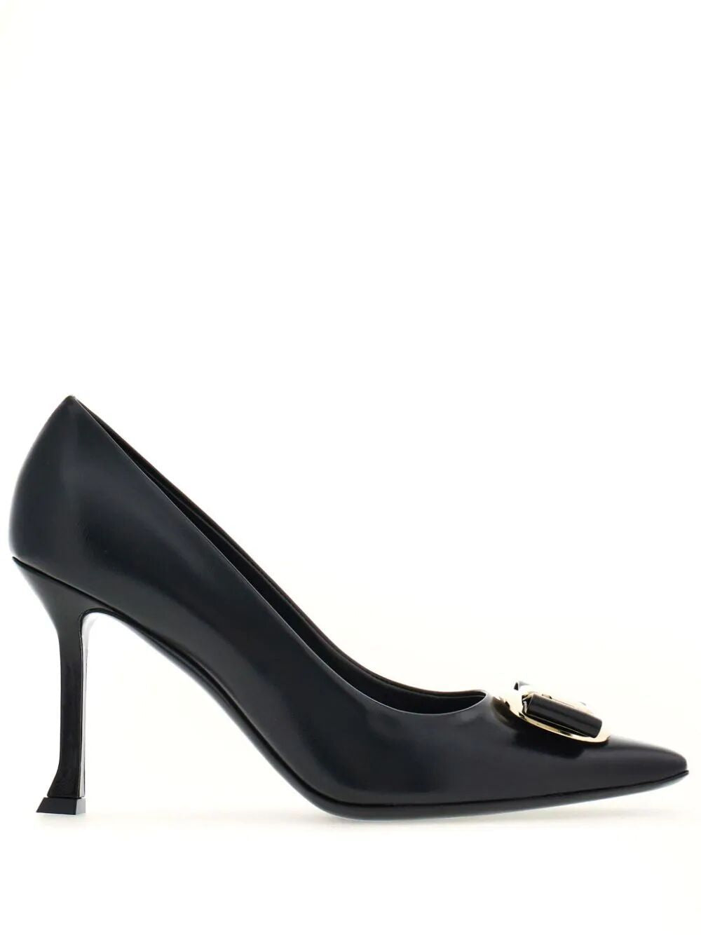 FERRAGAMO New Black Vara Plate Pumps for Women