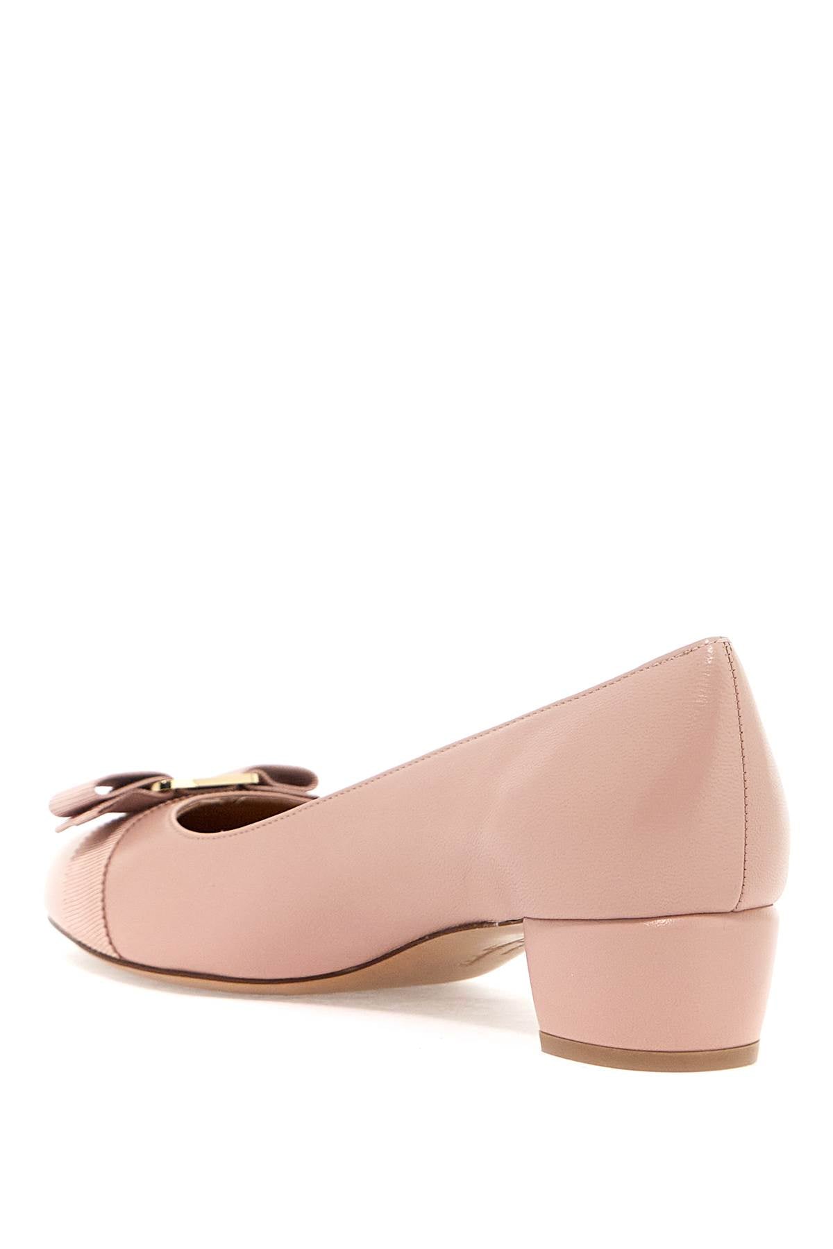 FERRAGAMO Pink Leather Vara Bow Pumps for Women - FW24 Collection