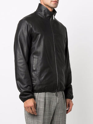 EMPORIO ARMANI Men's Drawstring Hem Biker Jacket