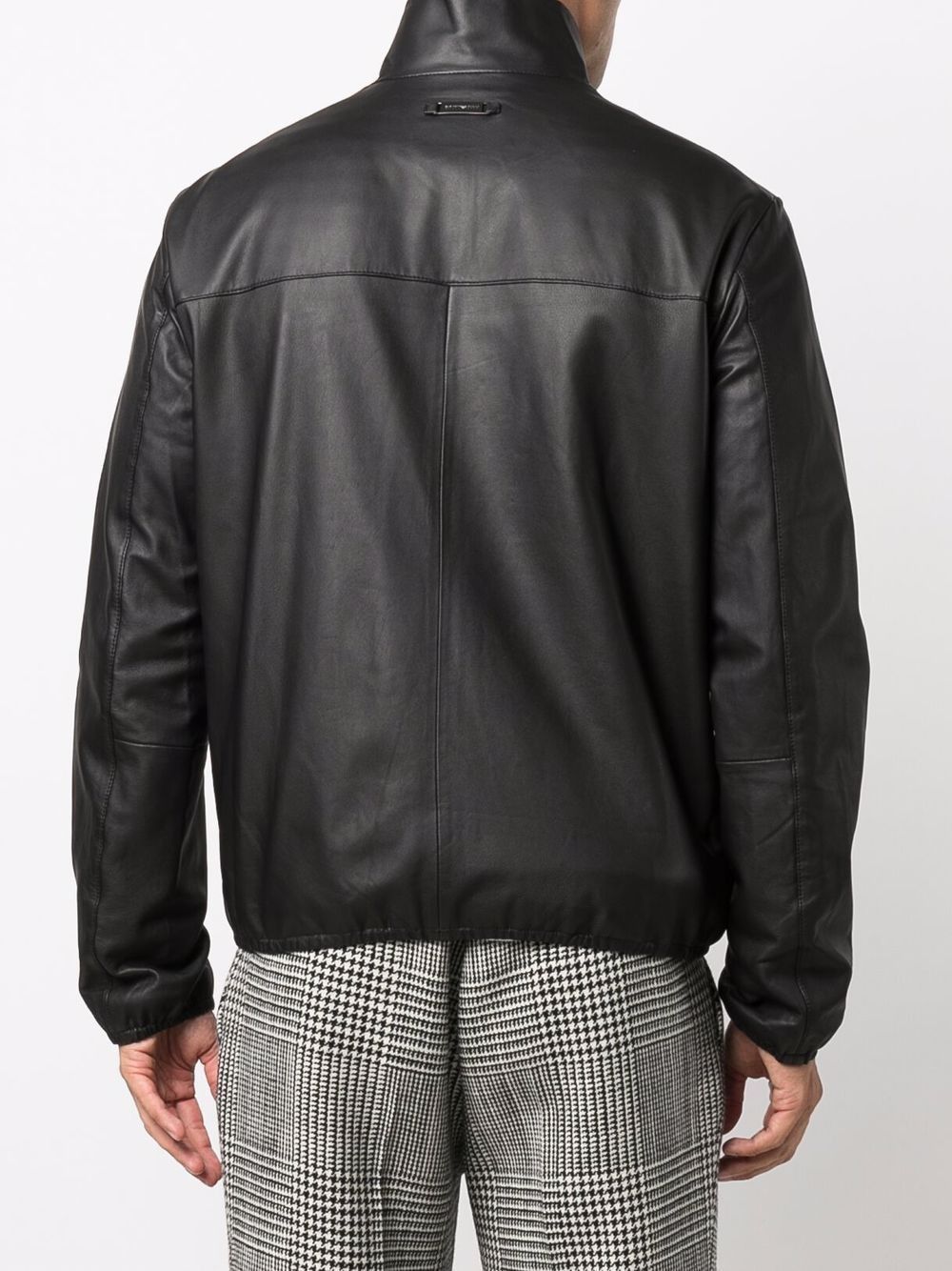 EMPORIO ARMANI Men's Drawstring Hem Biker Jacket