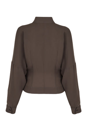 PHILOSOPHY DI LORENZO SERAFINI Elegant Pleated Blouse with Classic Collar