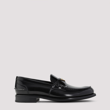 PRADA Elegant Brushed Leather Loafers