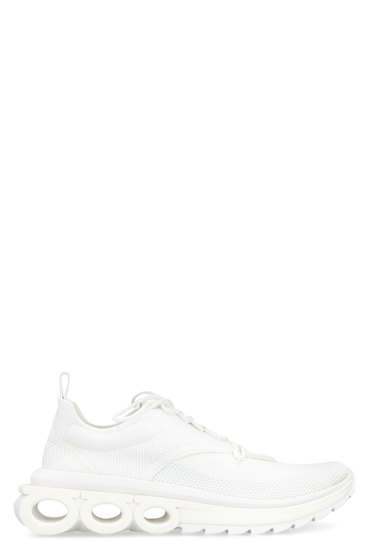 Men's White Fabric Low-Top Sneaker