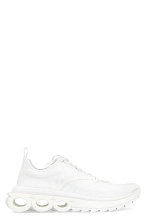 FERRAGAMO Men's White Fabric Low-Top Sneaker