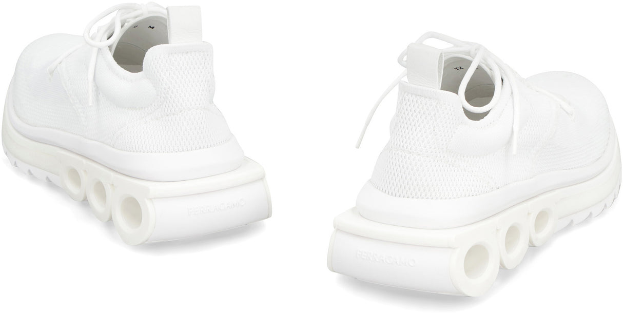 Men's White Fabric Low-Top Sneaker