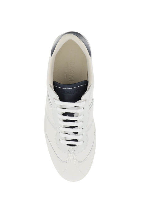FERRAGAMO Hammered Leather Sneaker with Metallic Accents for Women
