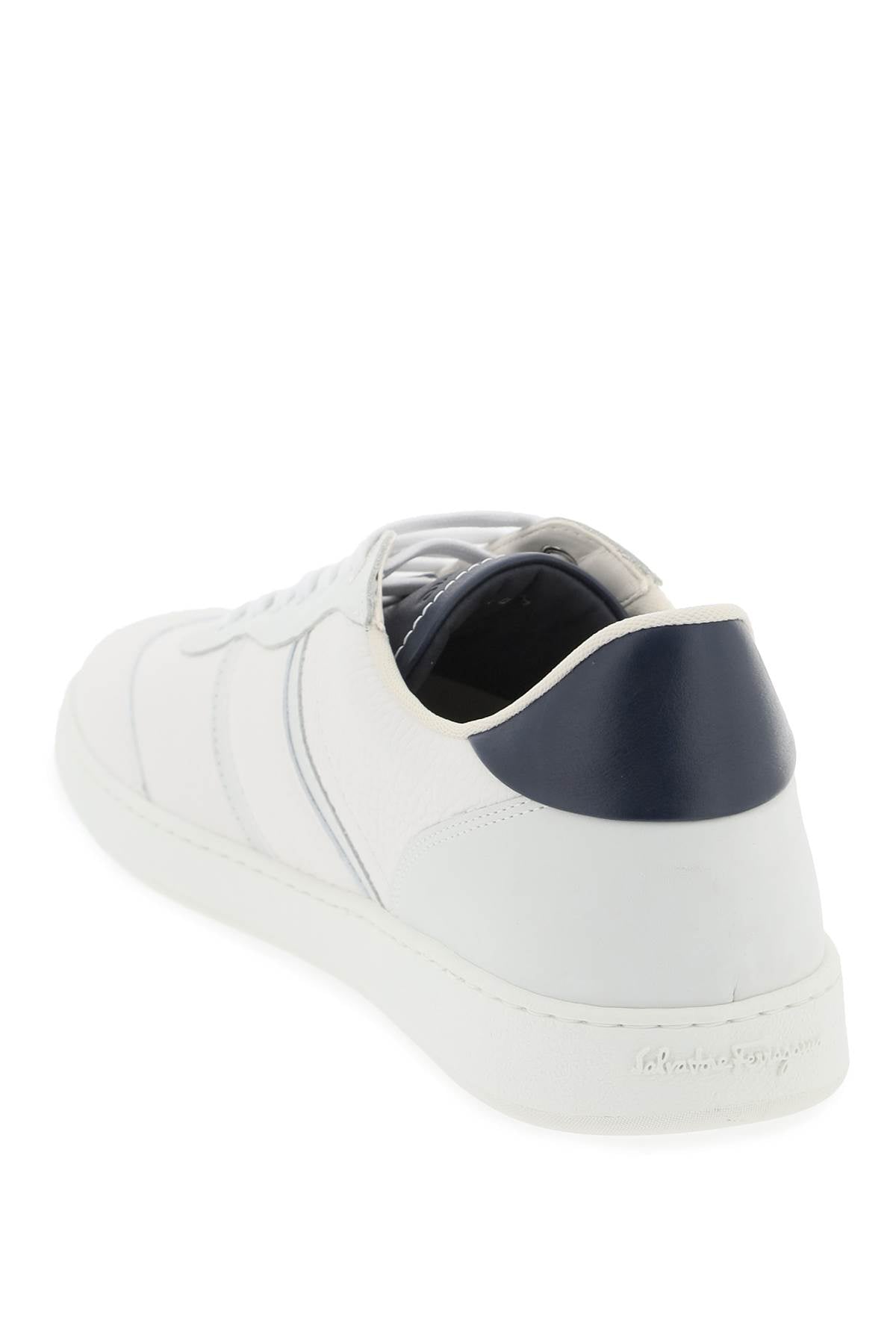 FERRAGAMO Hammered Leather Sneaker with Metallic Accents for Women