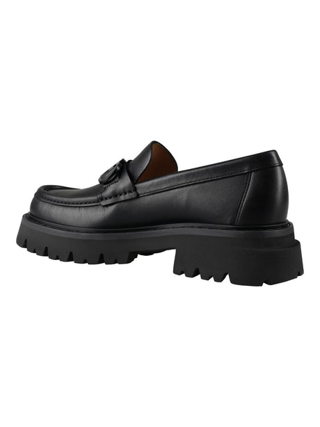 Black Calf Leather Moccasins for Men FW23
