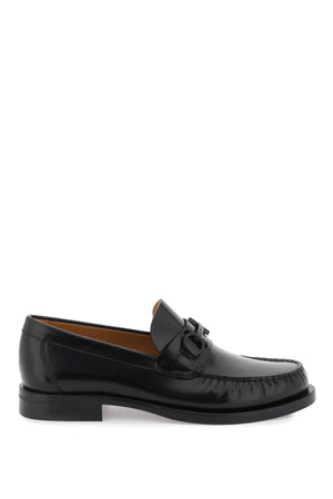 Iconic Black Gancini Hook Loafers for Men in Brushed Leather | SS24