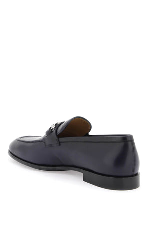 FERRAGAMO Navy Gancini Hook Loafers for Men