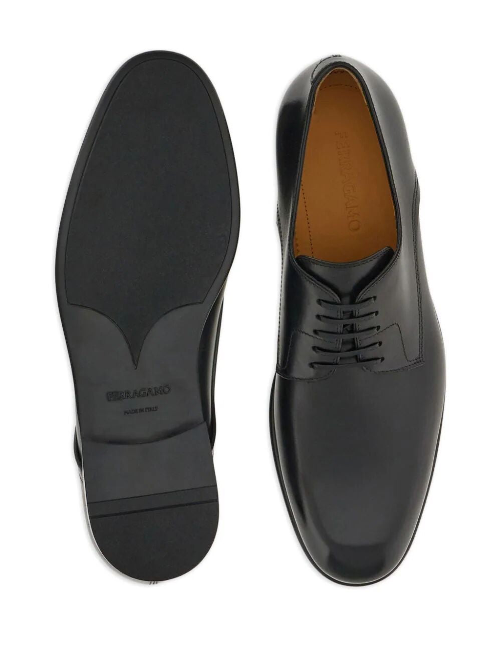 Ferragamo Lace-Up Leather Derby Dress Shoes for Men - SS24 Collection