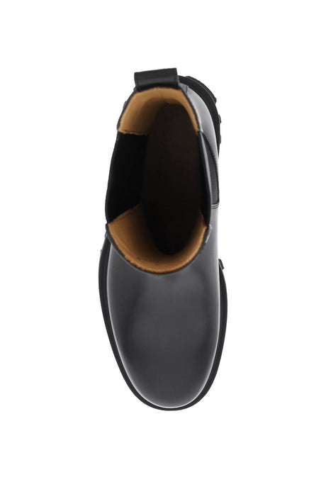 الأحذية الشيلسي الجلدية السوداء الرجالية لموسم FW23