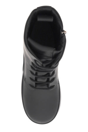 FERRAGAMO Men's Black Combat Boots for SS24 Season