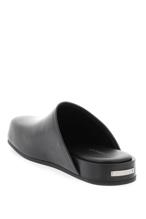 FERRAGAMO Men's Black Leather Clogs for SS24