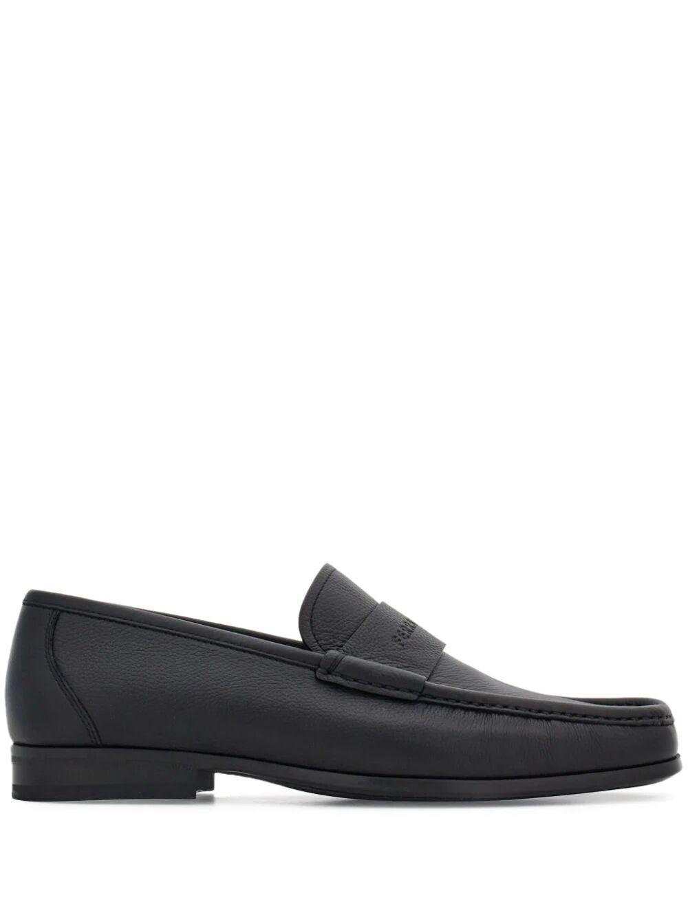 FERRAGAMO Classic Black Leather Moccasins for Men