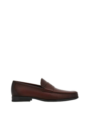 FERRAGAMO Classic Brown Leather Moccasins for Men - SS24 Collection