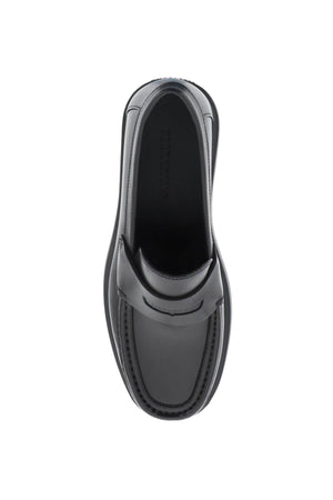 男士FERRAGAMO黑色牛皮莫卡辛鞋（2024春夏款）