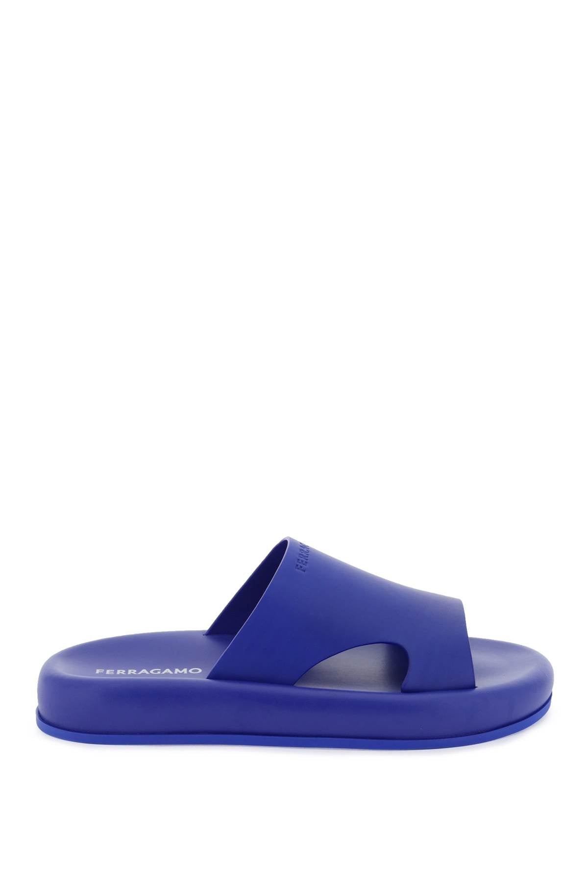 FERRAGAMO Cut-Out Slide Sandals for Men in Blue