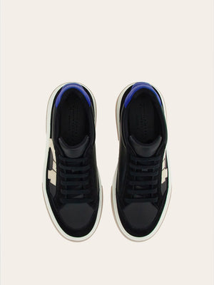 FERRAGAMO Sleek Black Leather Sneakers for Men