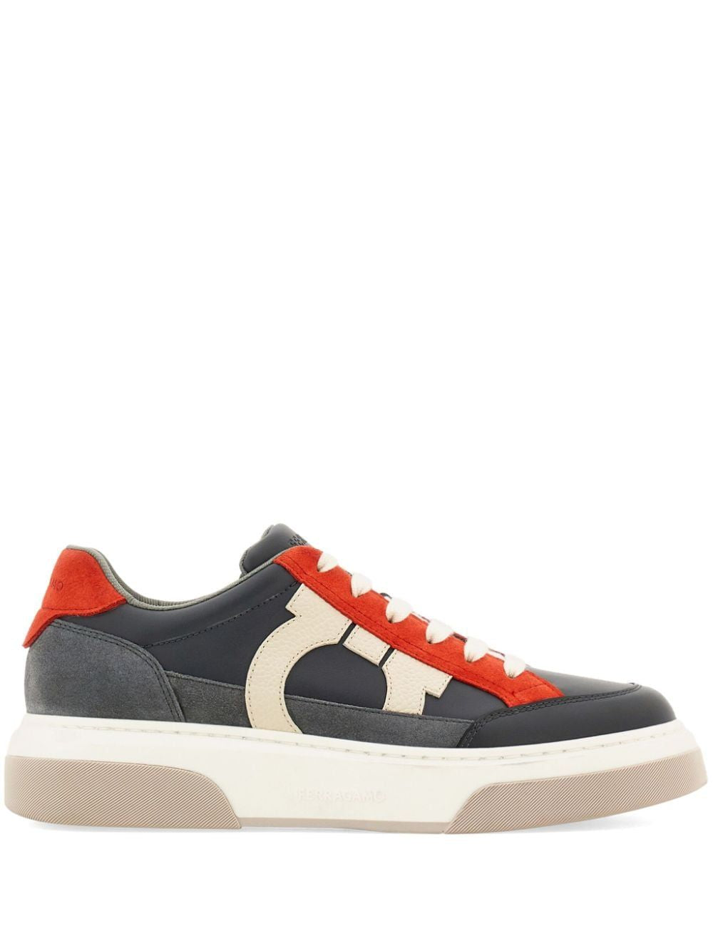 FERRAGAMO Gancini Hook Low-Top Leather Sneakers