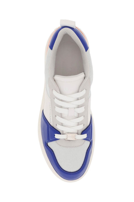 Men's Mixed Colour Leather and Technical Fabric Sneakers by FERRAGAMO