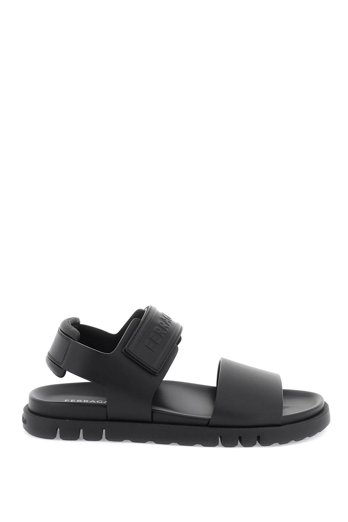 FERRAGAMO Stylish Sport-Inspired Sandals for Men - Smooth Leather with Carrara Marble Sole