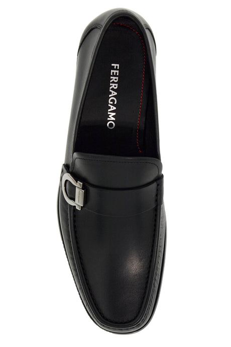 FERRAGAMO Timeless Black Leather Loafers for Men