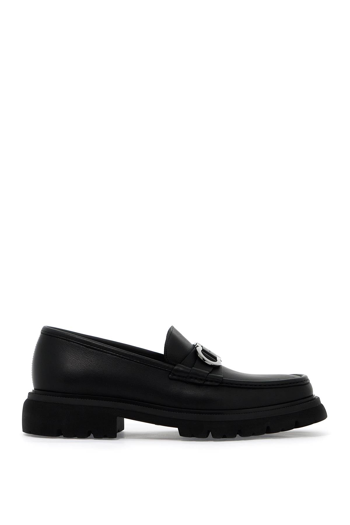 FERRAGAMO Luxury Leather Loafers with Iconic Hook Detail