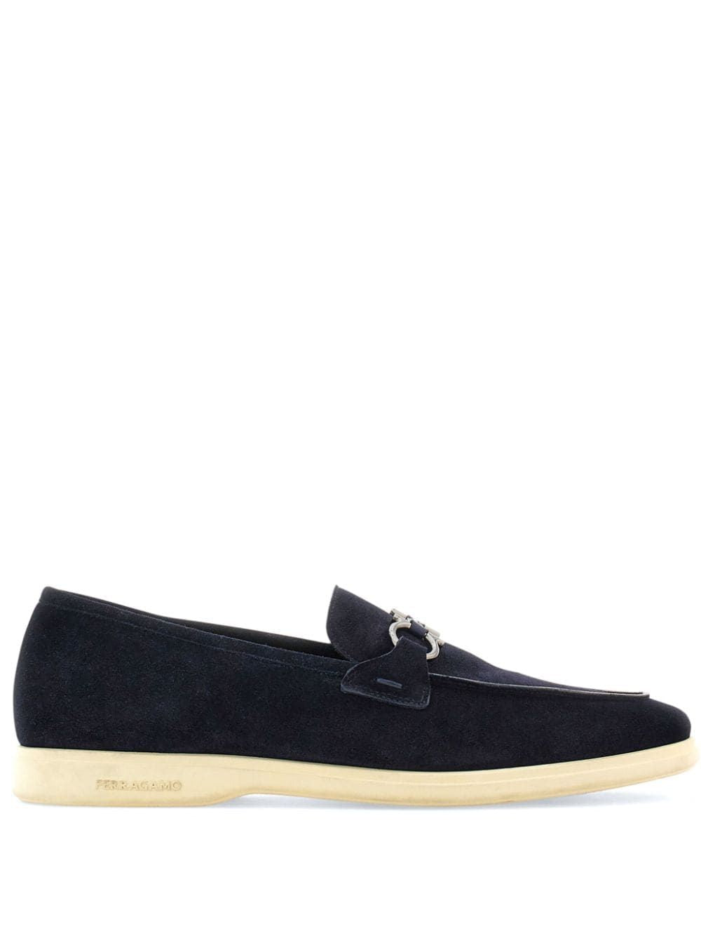 FERRAGAMO Cosimo Navy Suede Moccasins