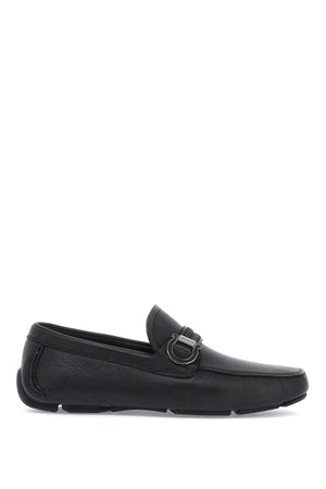 FERRAGAMO Luxurious Italian Leather Moccasins for Men in Timeless Black