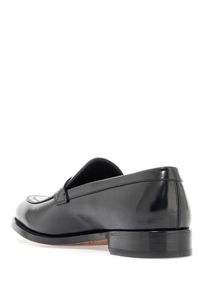 FERRAGAMO Elegant Leather Loafers with Gancini Hook Detail